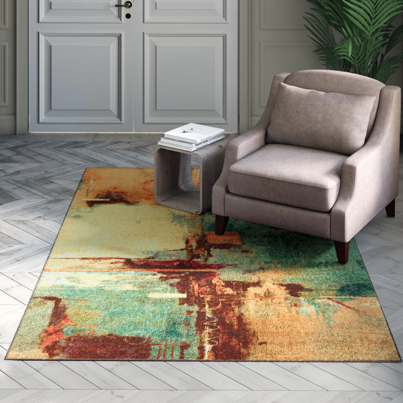Langley Street Abstract Blue/Beige/Brown Area Rug & Reviews Wayfair